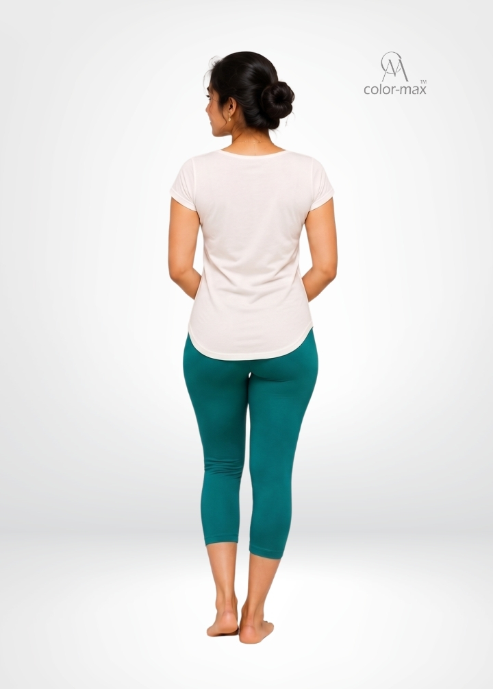 ELECTRIC GREEN - Premium Cotton Lycra Capri Leggings - Hover